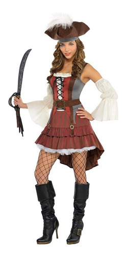 Disfraz De Pirata Para Mujer, Talla Large- Halloween