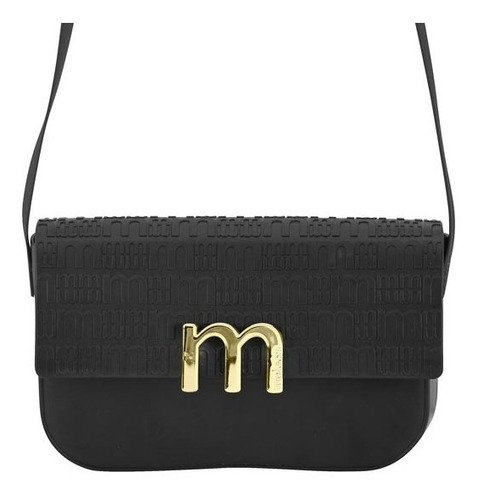 Bolsa Moleca Feminina Pocket Bag Transversal Logotipo M Cor Preto