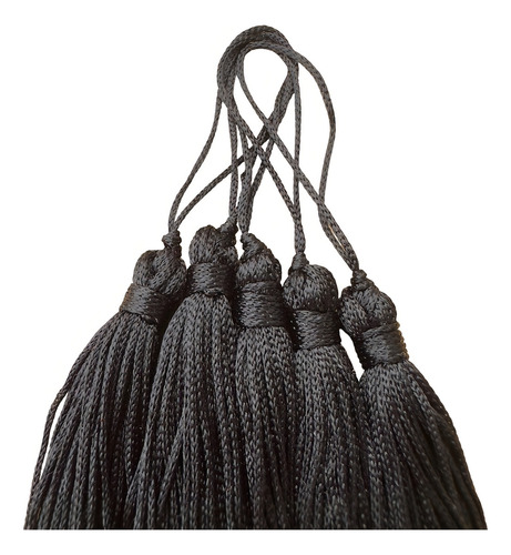 100 Franja Pingente Tassel Seda 8cm- Escolha A Cor Cor Preto