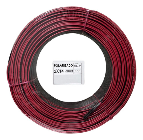 Cable Rojo Negro 2x14 Polarizado Dúplex 100m