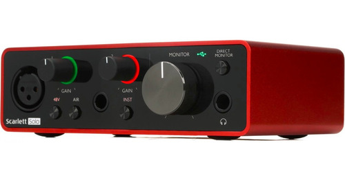 Interfaz De Grabación Placa Usb Focusrite Scarlett Solo 3 Gn