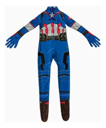 Capitan America Cosplay Disfraz Para Ninos Azul 170cm