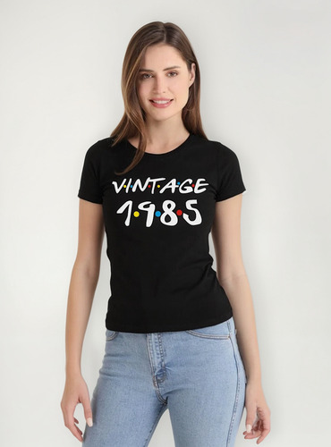 Playera Mujer Vintage 40 Años Friends Cumpleaños Amigos