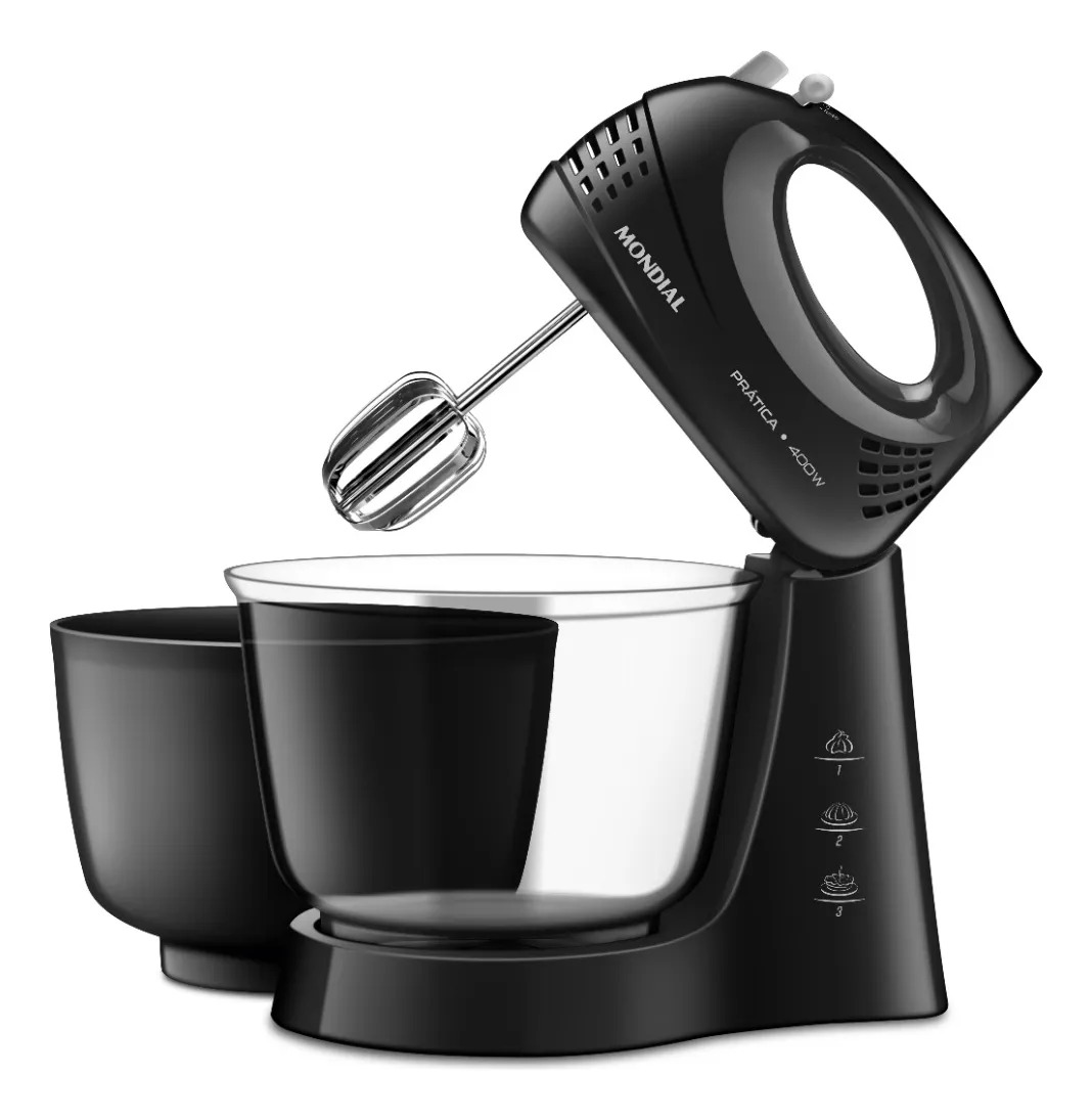 Batidora de pie Mondial 400W bowl 3.6L 3 velocidades + turbo | Repostería masas cremas