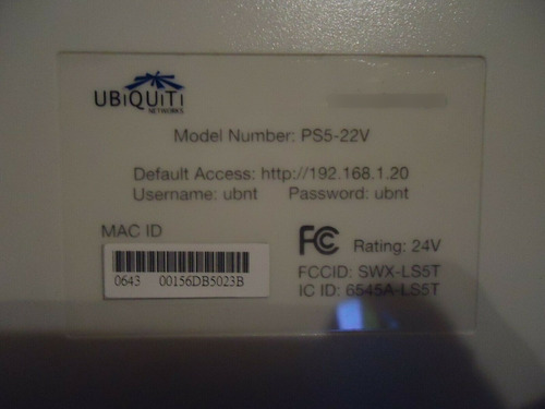 Ubiquiti Networkpower Station5 Ps5-22v Wireless Access Point (Usado)