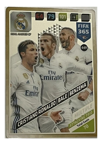 Carta Adrenalyn Xl Fifa 365 2018 C. Ronaldo Bale Benzema 449