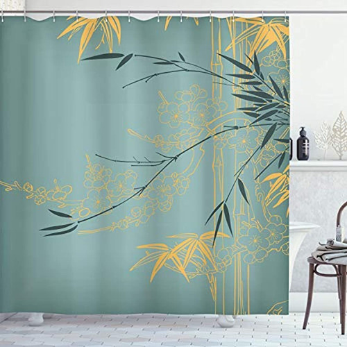 Cortinas De Baño Cortina De Ducha Con Estampado De Bambú