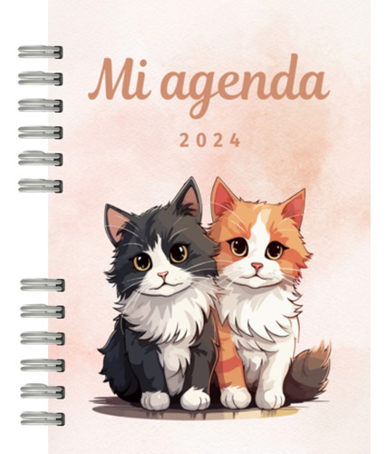 Agenda De Gatos Tiernos + Chapita De Regalo