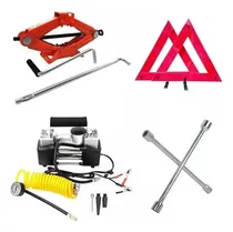 Comprar Kit Seguridad Auxilio Auto 4 En 1 Compresor Crique Llave Bal