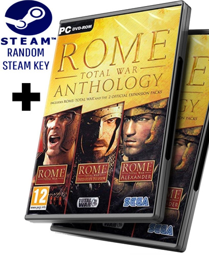 Random Steam Key + Roma Total War + Invasión Bárbara + Alexander - Juego Pc Windows + Regalo