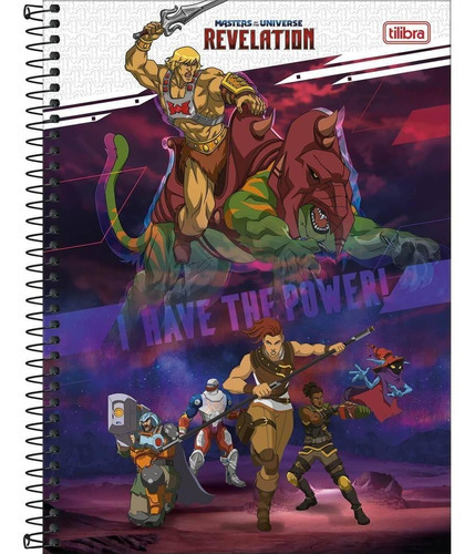 Caderno 1 Matéria Master He-man Espiral Revelation 80 Folhas