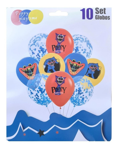 10 Globos Huggy Wuggy Poppy Playtime Látex Impresos 
