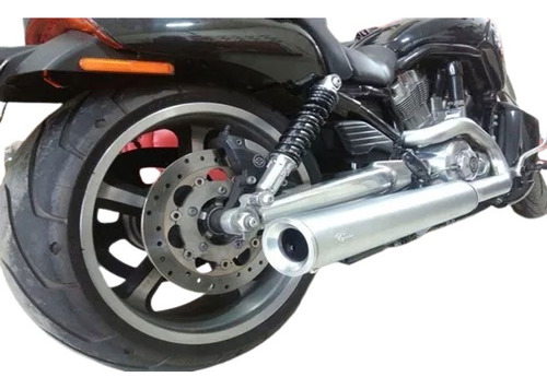 Ponteira V-rod Muscle Corte Reto 4 Customer Cromo Acetinado