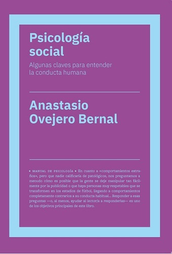 Psicologia Social, De Ovejero Bernal, Anastasio. Editorial Biblioteca Nueva, Tapa Blanda En Español, 2021