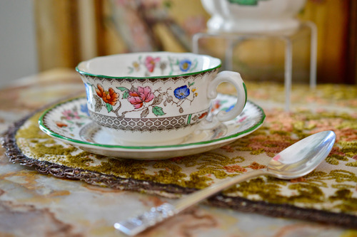 Taza De Te Loza Copeland Spode England Pattern Chinese Rose 