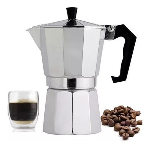 Cafetera Espresso, Moka Filtro De Aluminio 6 Tazas 300ml