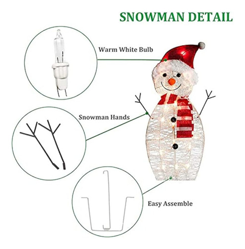 Novo Enfeite De Natal De Boneco De Neve De Jardim Led .
