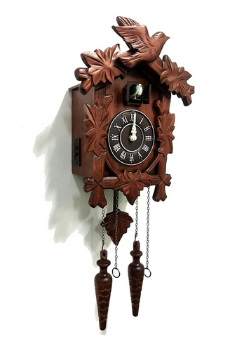 Reloj De Cuco Vintage Grande De Madera 33 X 24 Cm