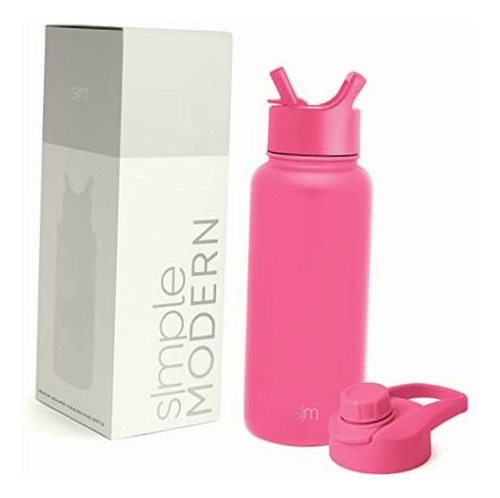 Simple Modern Water Bottle With Straw And Chug Lid Vacuum Color -Raspberry Vibes