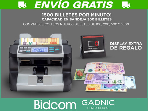 Imagen 3 de 10 de Contadora De Billetes Gadnic Profesional 1500 Billetes