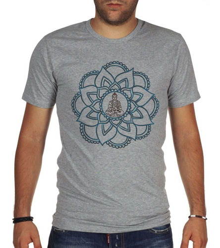 Remera De Hombre Simple Half Mandala Design Simbolo