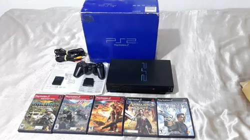 Vídeo Game Playstation 2 Ps2 Slim Completo+ 02controles+ 43 J0gs