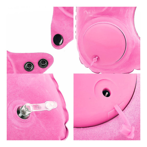 Almofada Encosto De Pescoço Inflável Rosa