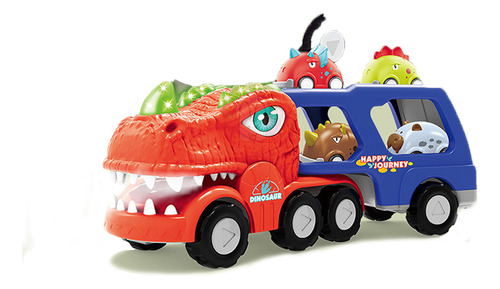 Camión Transportador Dinosaurios Con Autitos Multicolor