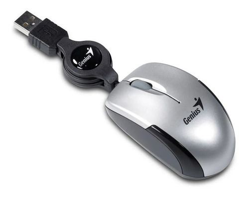 Mouse Genius Retractil Usb Color Plata Travelers V2. Tcs