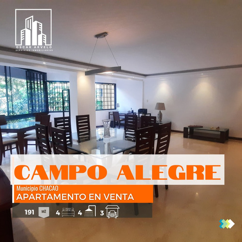 En Venta Apartamento En Campo Alegre 192m2  - (3hab+servico / 4baños / 3 Puestos)