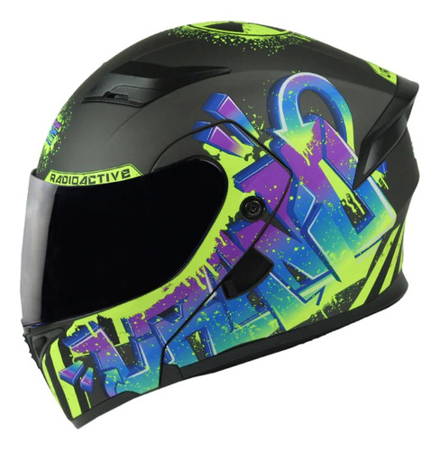 Casco Moto Integral Modular Edge Boss Uranio 360 Abatible