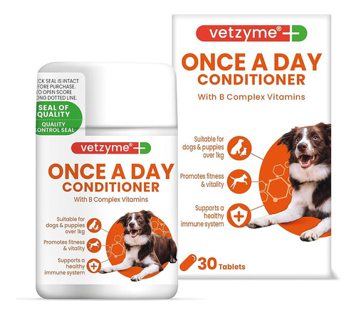 Vetzyme Acondicionador Una Vez Al Día Para Perros 30 Comprim