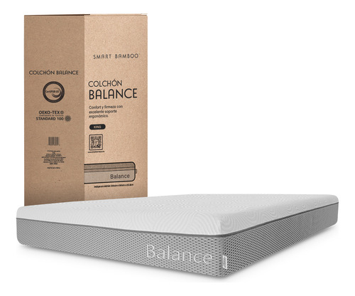 Colchon Individual Memory Foam Smart Bamboo Balance Premium