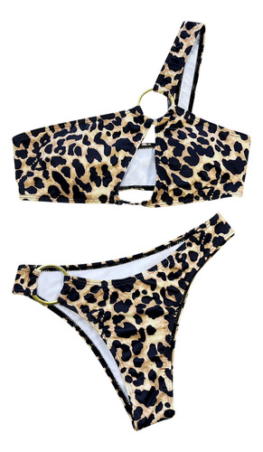 Bañador J Para Mujer, Con Estampado De Leopardo, Acolchado,