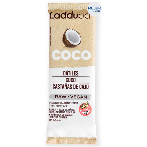 Barrita De Coco Datiles Y Caju Laddubar Vegan Sin Tacc 