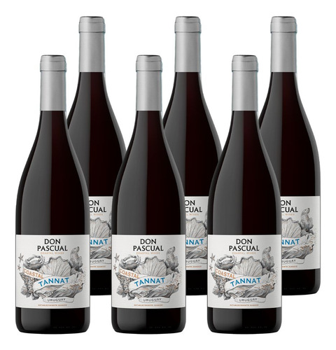 Kit 6 Vinhos Don Pascual Coastal Tannat Tinto Uruguai 750ml