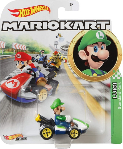 Hot Wheels Mariokart Mario Standard Escala 1:64 Mide 6 Cm.