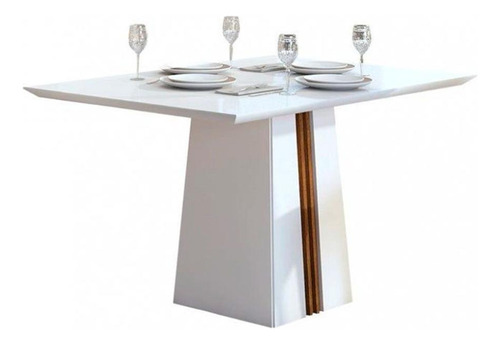 Mesa Jantar Italia C/ Tampo Madeirado C/ Vidro 120x90cm Cedr