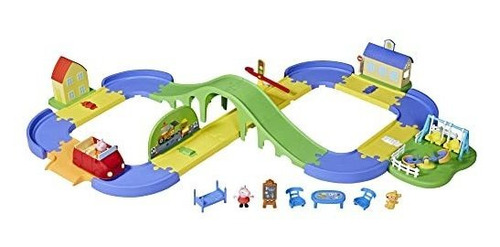 Peppa Pig All Around Peppa's Town Playset With Car Xnmzy