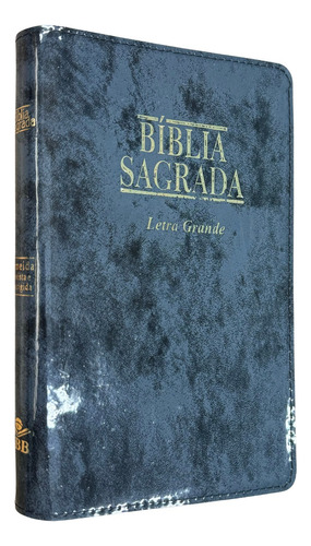 Bíblia Sagrada Rc Sbb Letra Grande Tamanho Médio Com Índice Com Zíper Capa Grafite Brilhosa