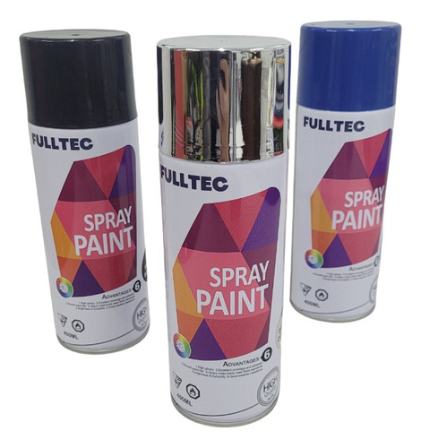 Pintura Aerosol Spray 6 Unidades 400ml Fulltec Cromado