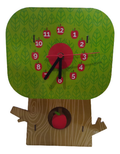 Relógio Parede Pêndulo Madeira Brincadeira Criança Árvore