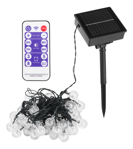 Cadena De Luz Cálida Con Control Remoto Led Solar Con Chip D