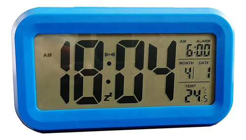 Reloj Despertador Digital Rectangular Steiner 4.4 Cm Luz Led Color Azul