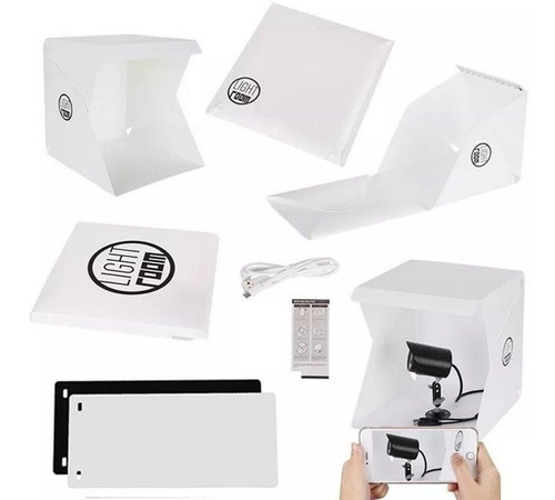Set Estudio Fotografico Portatil 30x30x30cm Led Stock Local