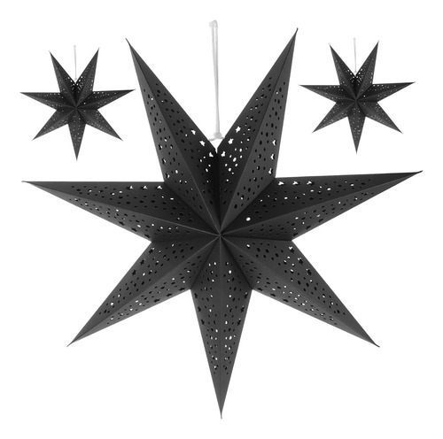 Linterna De Papel 3d Con Estrella Negra De 50 Cm