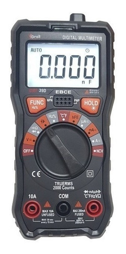 Tester Multimetro Autorango Digital Gralf Premium Compacto