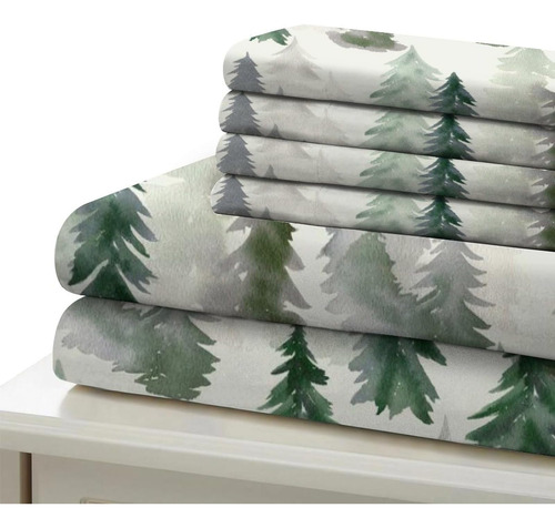 Llylumty Juego De Funda De Edredón Con Diseño De Bosque De N
