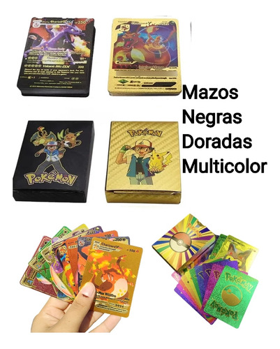 Mazo De 55 Cartas Metalizadas En Pvc Para Coleccion Regalo