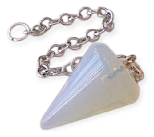 Péndulo Reiki Chakra Hexagonal Cuarzo Rosa Opalo Opalo